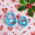 LOVE AVOCADO Valentine's Day polymer clay cutter