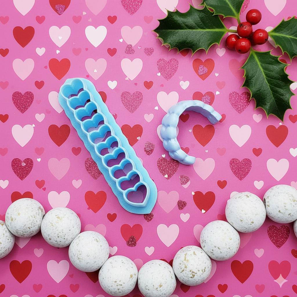 HEART HOOP Huggie polymer clay cutters