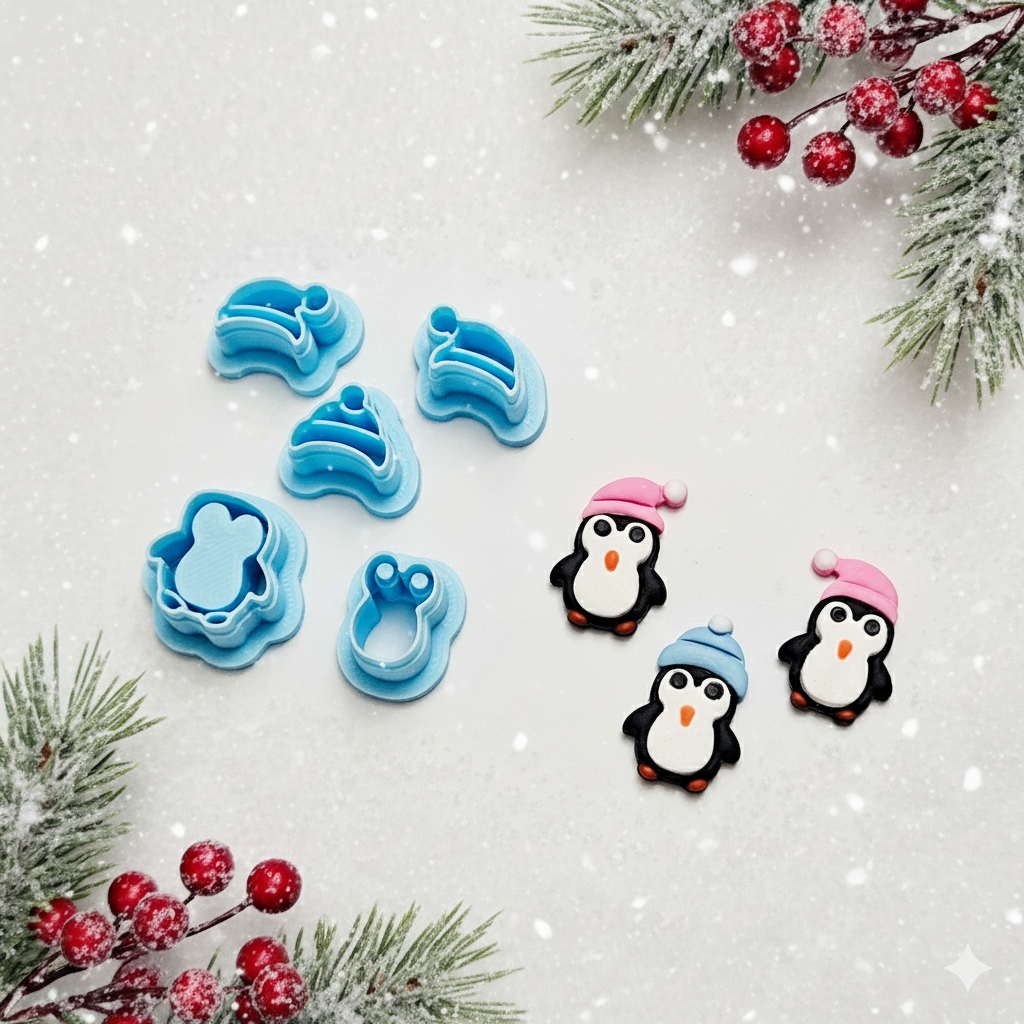 Penguin polymer clay cutter set