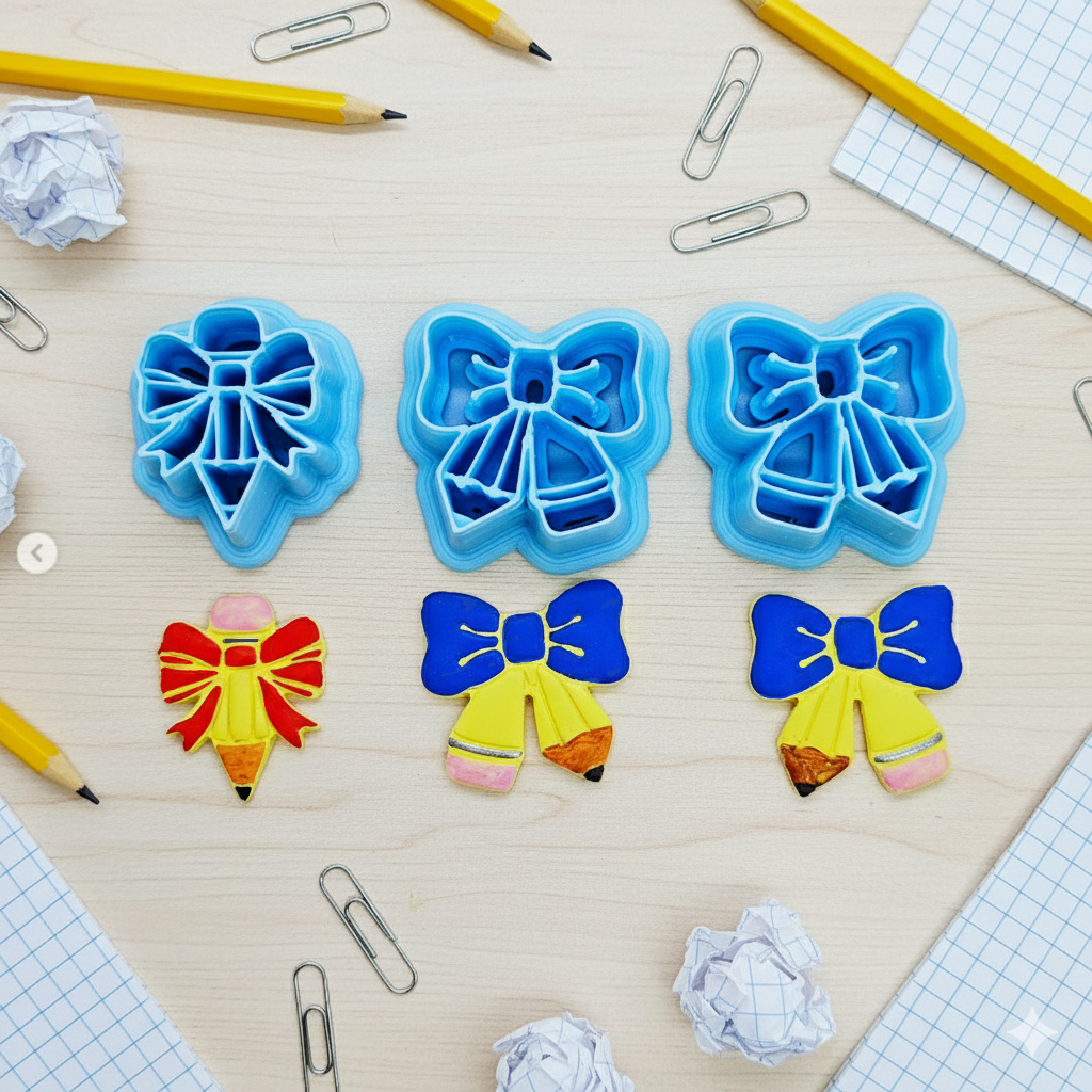 Coquette BOW PENCILS  polymer clay cutters