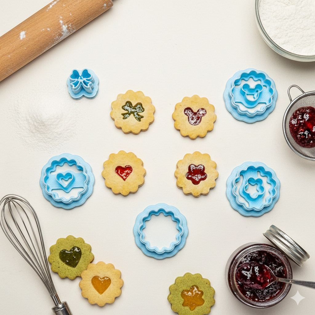 Linzer cookies polymer clay cutters