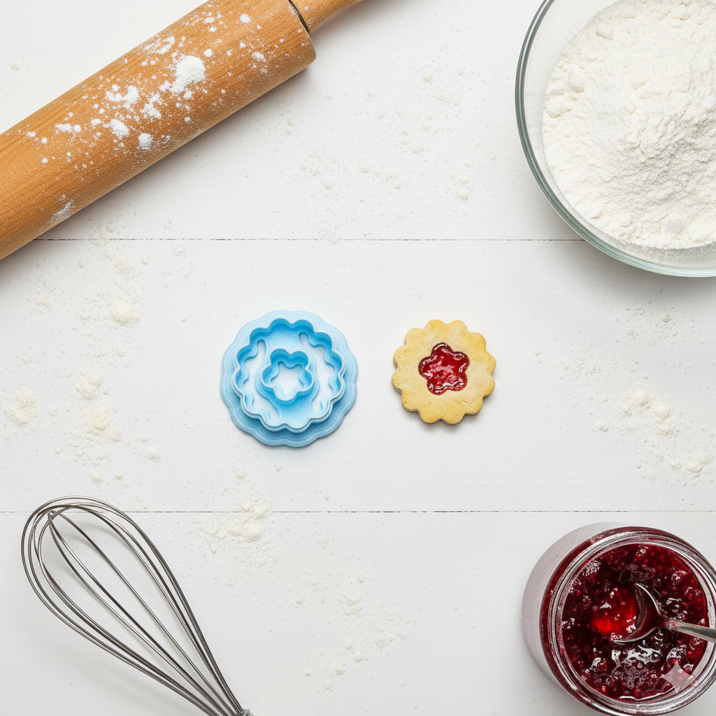 Linzer cookies polymer clay cutters
