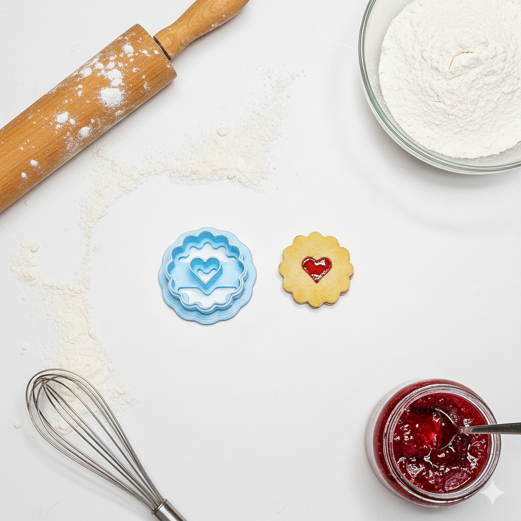 Linzer cookies polymer clay cutters