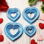 STUDDED HEART style 1 polymer clay cutter