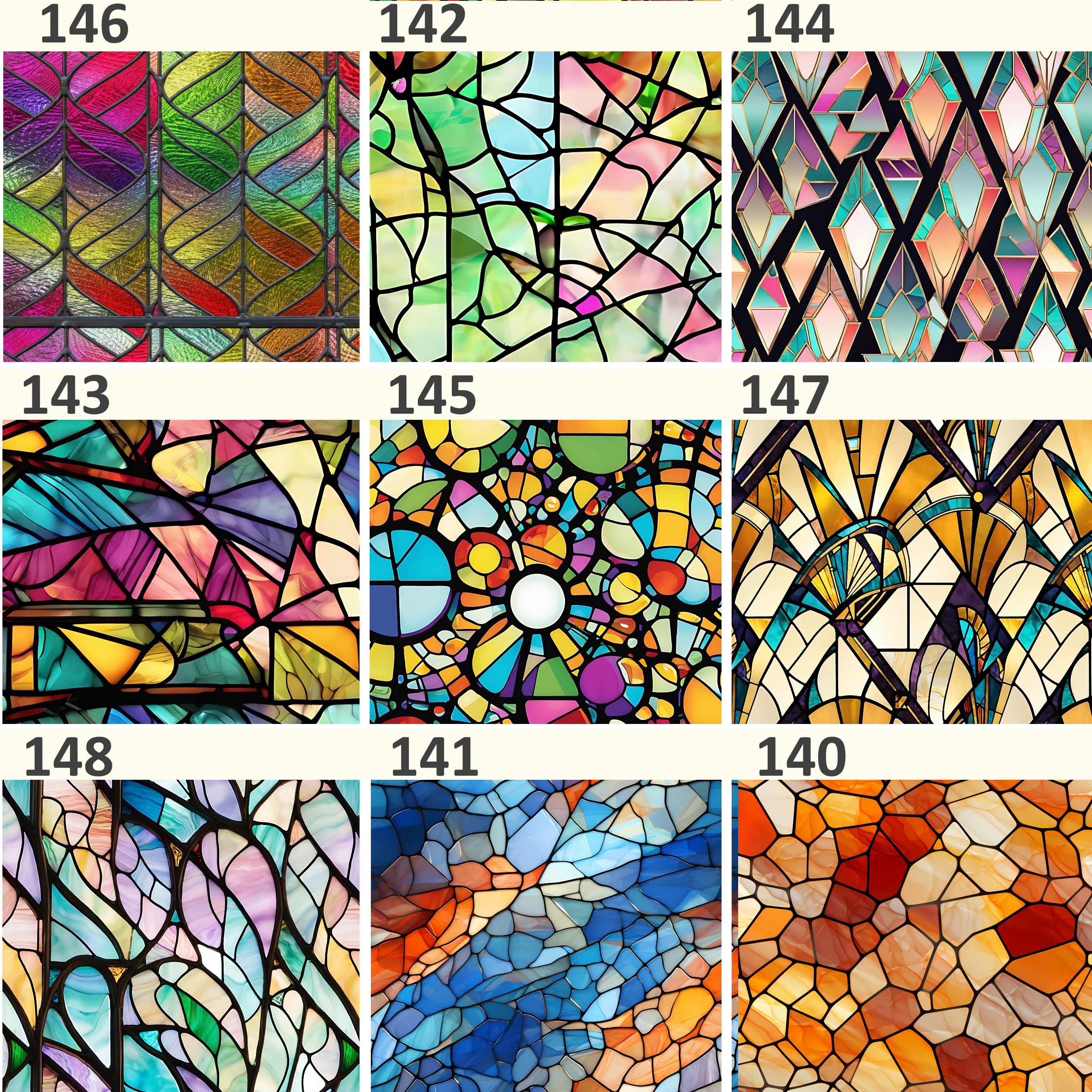 Stained Glass Water Transfer Sheet Book | 38 Exclusive Designs | Polymer Clay