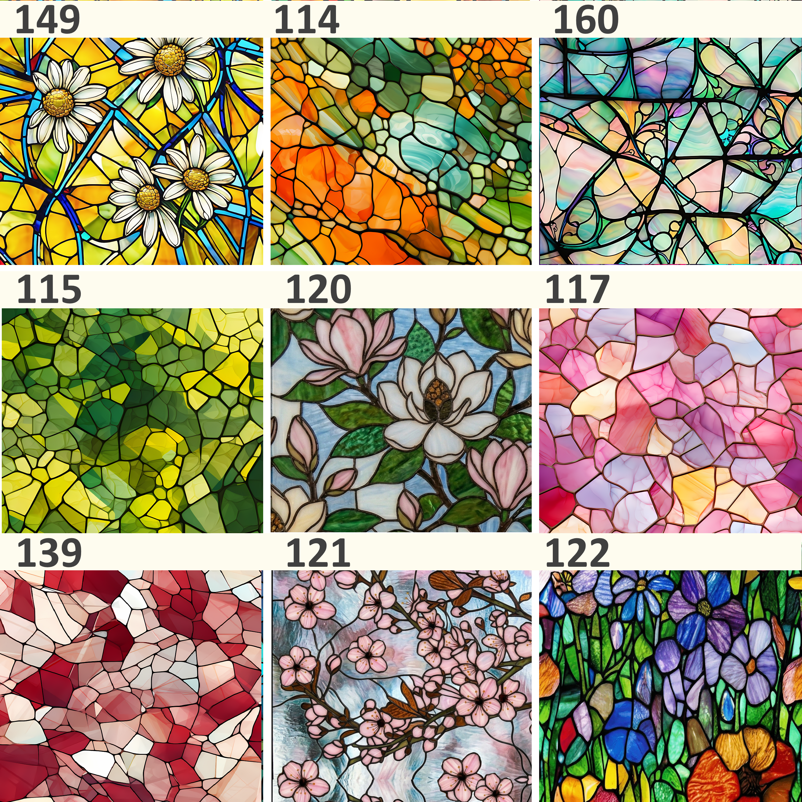 Stained Glass Water Transfer Sheet Book | 38 Exclusive Designs | Polymer Clay