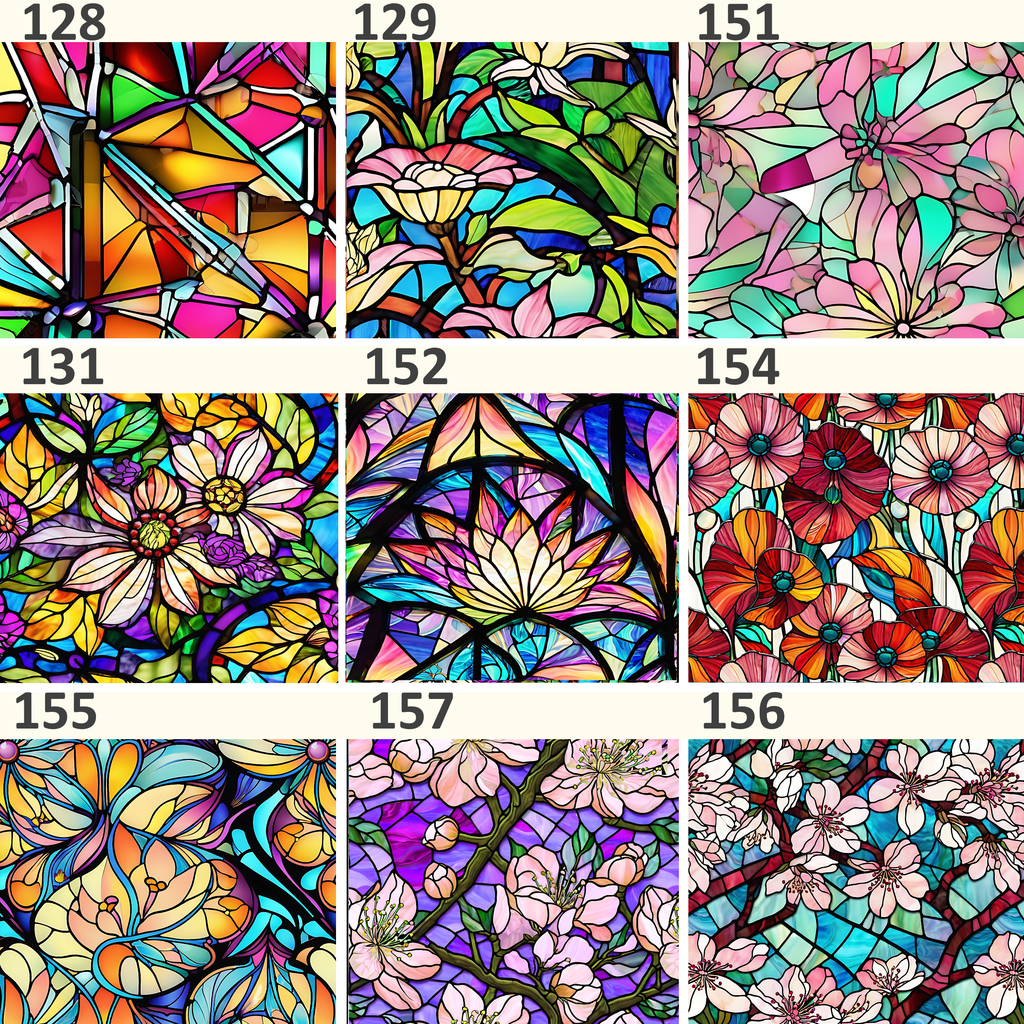 Stained Glass Water Transfer Sheet Book | 38 Exclusive Designs | Polymer Clay