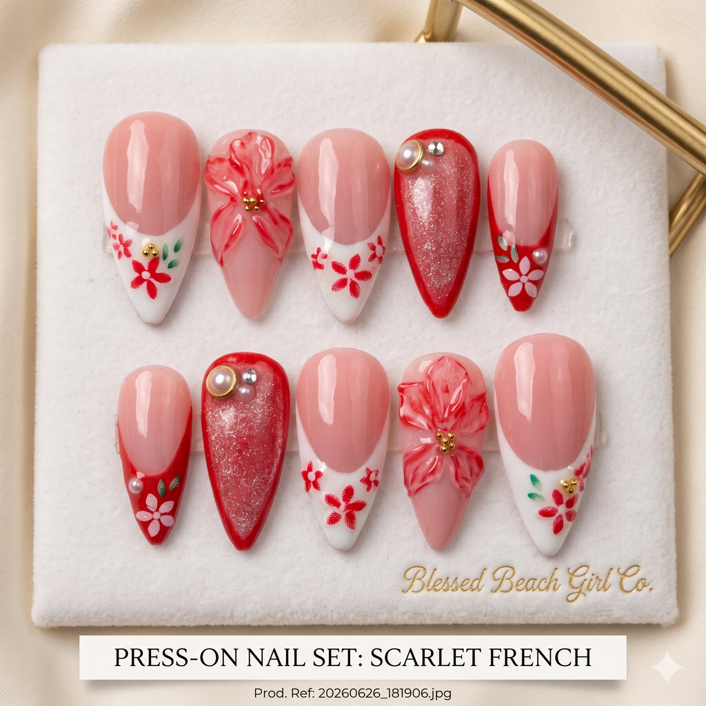 SCARLET FRENCH Press On Nails