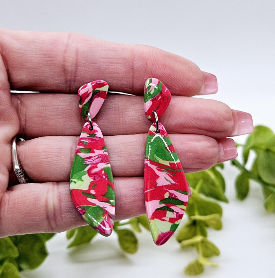 DAGGER PEBBLES drop set sharp polymer clay cutter /  jewelry earrings making / organic dangle set E232