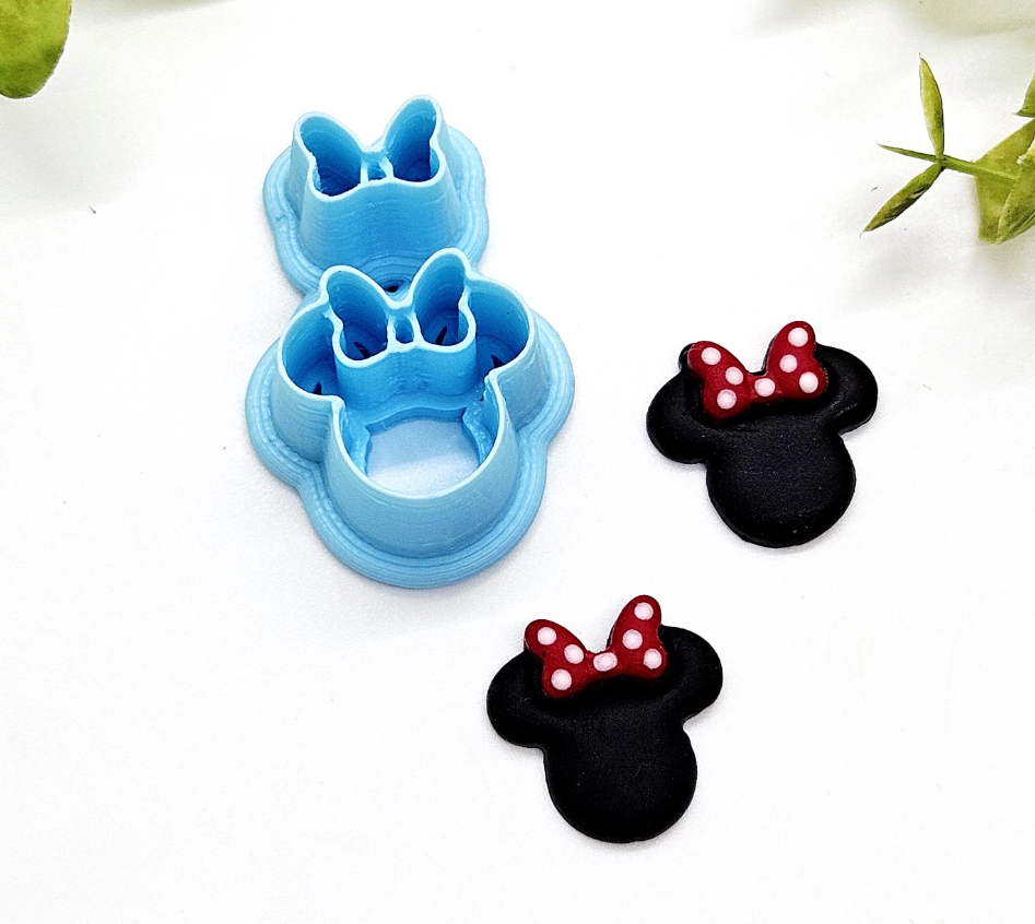 Magical Mouse EARS with bow polymer clay cutters / jewelry making earrings / fondant cake decorating