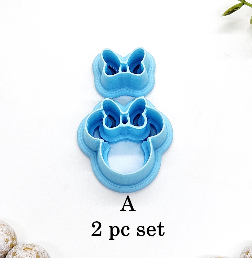 Magical Mouse EARS with bow polymer clay cutters / jewelry making earrings / fondant cake decorating