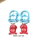 cute SANTA GNOMES / polymer clay cutter / jewelry making /fondant cake decorating