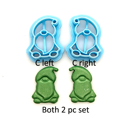 cute SANTA GNOMES / polymer clay cutter / jewelry making /fondant cake decorating
