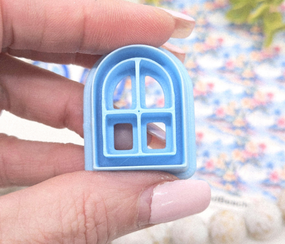 Arched WINDOW FRAME  polymer clay cutters / jewelry making / fondant cake decorating / window pane clay cutter / window clay cutter