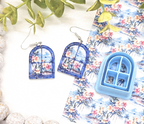 Arched WINDOW FRAME  polymer clay cutters / jewelry making / fondant cake decorating / window pane clay cutter / window clay cutter