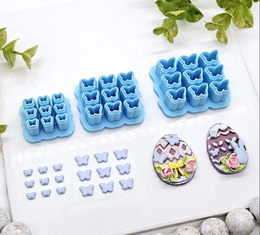 BUTTERFLIES mini multi cutter / polymer clay cutters / jewelry making / fondant cake decorating / butterfly cluster cutter / tiny butterfly