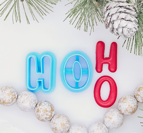 Santa HO HO LETTERS set sharp polymer clay cutters for jewelry making