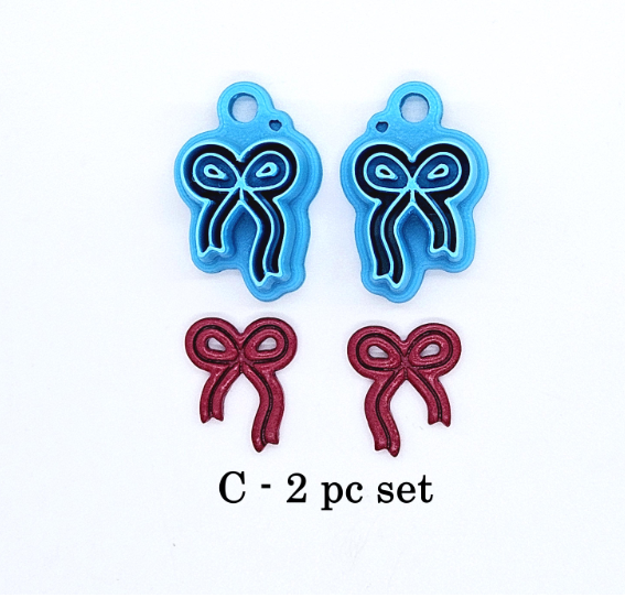 BOW 102 polymer clay cutter, jewelry making, fondant cake decorating, package bow, Christmas bow, present bow