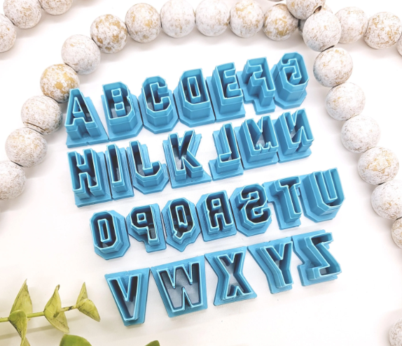 VARSITY LETTERS set / polymer clay cutters / fondant / cake decorating / block letters