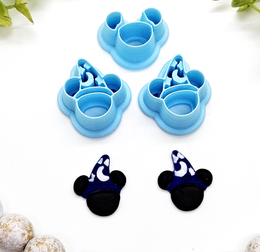 SORCERER MOUSE ears  polymer clay cutters / jewelry making / fondant cake decorating / Magical mouse ears clay cutters