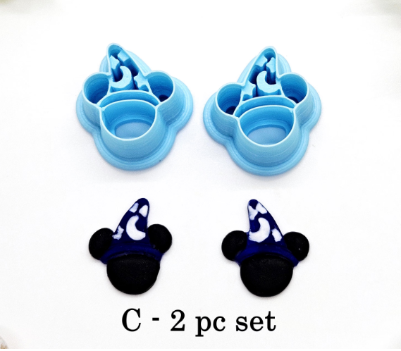 SORCERER MOUSE ears  polymer clay cutters / jewelry making / fondant cake decorating / Magical mouse ears clay cutters