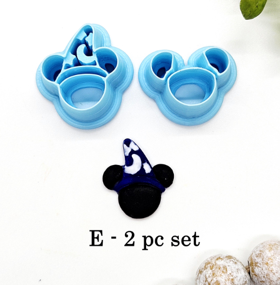 SORCERER MOUSE ears  polymer clay cutters / jewelry making / fondant cake decorating / Magical mouse ears clay cutters