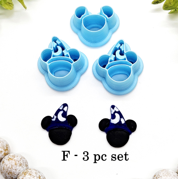 SORCERER MOUSE ears  polymer clay cutters / jewelry making / fondant cake decorating / Magical mouse ears clay cutters