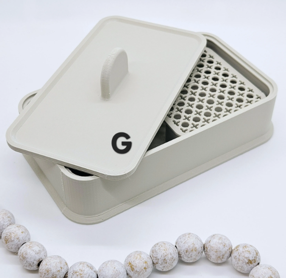 Cornstarch TAPPER BOX polymer clay cutter / jewelry making earrings / storage box / cornstarch container / polymer clay tools
