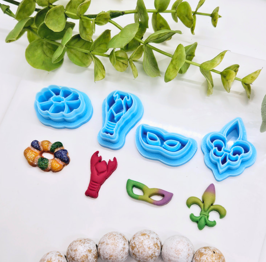 MARDI GRAS / polymer clay cutters / earrings jewelry making / fondant cake decorating