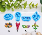MARDI GRAS / polymer clay cutters / earrings jewelry making / fondant cake decorating