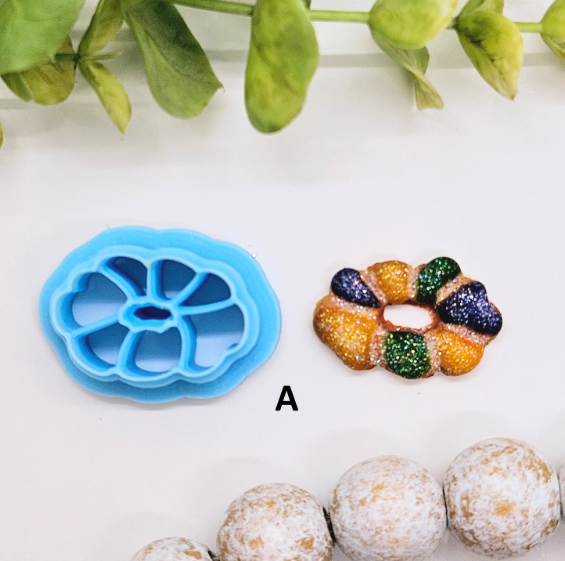 MARDI GRAS / polymer clay cutters / earrings jewelry making / fondant cake decorating