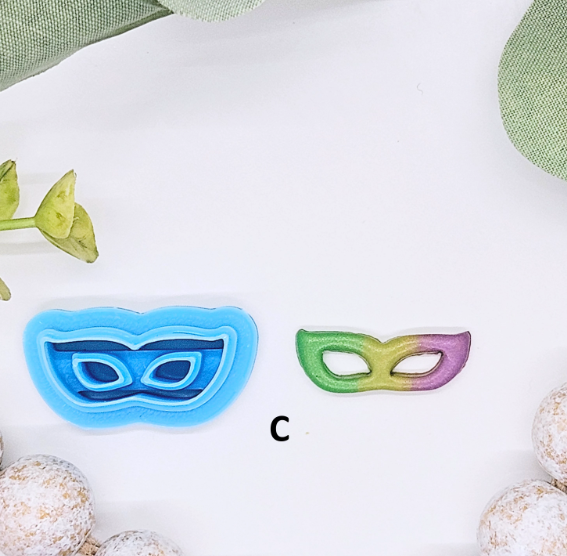 MARDI GRAS / polymer clay cutters / earrings jewelry making / fondant cake decorating