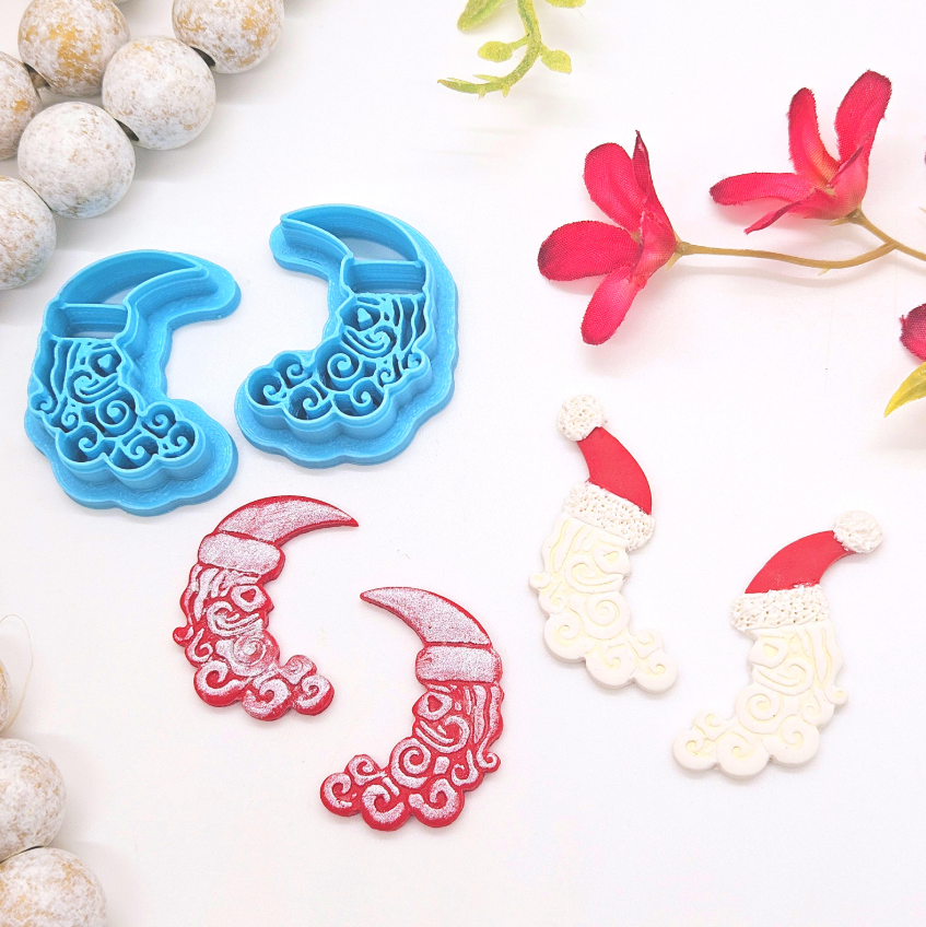 SANTA in the MOON sharp polymer clay cutters for jewelry making