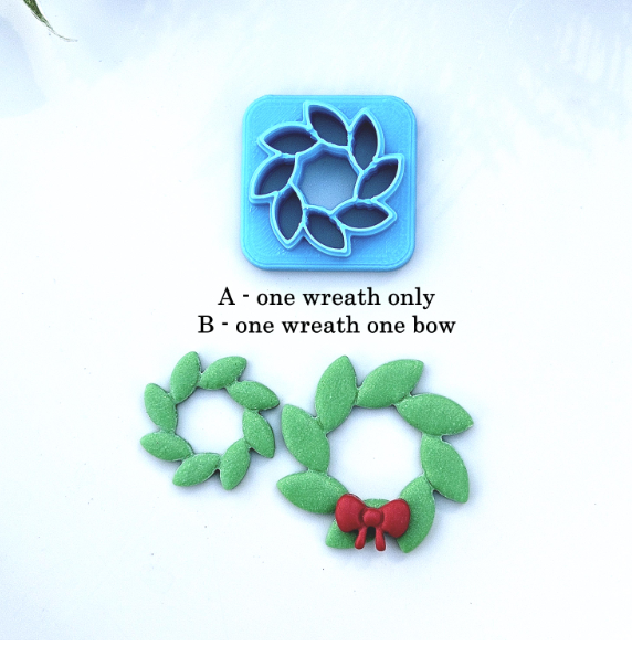 LAUREL Christmas WREATHs polymer clay cutters, jewelry making, earrings making, laurel leaf style, leaves wreath
