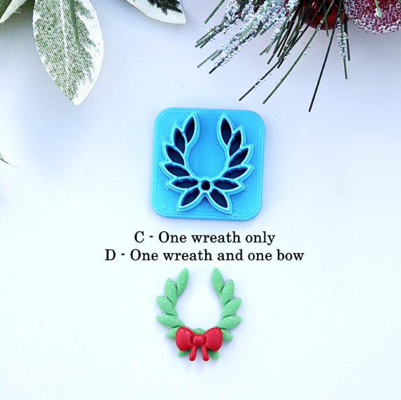 LAUREL Christmas WREATHs polymer clay cutters, jewelry making, earrings making, laurel leaf style, leaves wreath