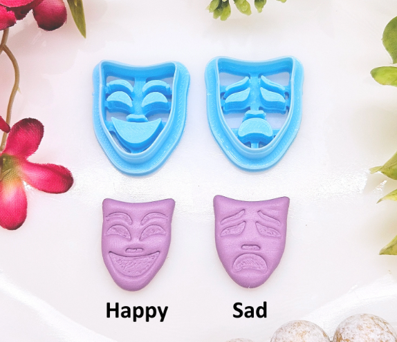 THEATRICAL MASK Mardi Gras / polymer clay cutters for jewelry making  fondant cake decorating