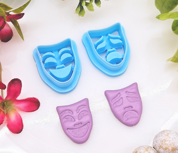 THEATRICAL MASK Mardi Gras / polymer clay cutters for jewelry making  fondant cake decorating