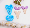 Magical ICE-CREAM Waffle Cone set polymer clay cutter