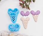 Magical ICE-CREAM Waffle Cone set polymer clay cutter
