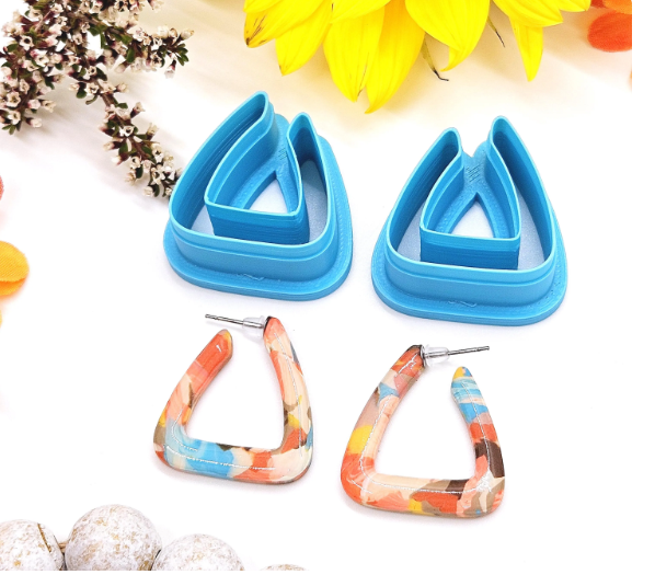 TRIANGLE HOOPS sharp polymer clay cutter for jewelry making