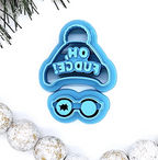 Christmas Story OH FUDGE set polymer clay cutters / fondant cake decorating / cutters bundle /hat glasses cutter