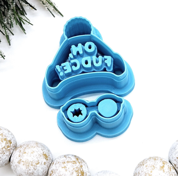 Christmas Story OH FUDGE set polymer clay cutters / fondant cake decorating / cutters bundle /hat glasses cutter