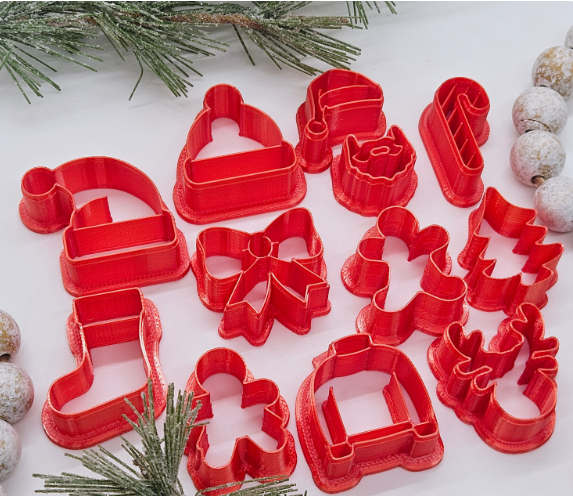 12 Piece CHRISTMAS SET Sharp polymer clay cutters for jewelry studs earrings holiday