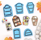 HALLOWEEN BOOKSHELF set with mini books / Polymer Clay Cutter for Jewelry Making and fondant cake decorating