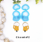 BEER MUG & bottle sharp clay cutters set for jewelry earrings bundle