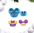 MARDI GRAS Ears Mask Bow / polymer clay cutters / earrings jewelry making / fondant cake decorating / magical mardi gras