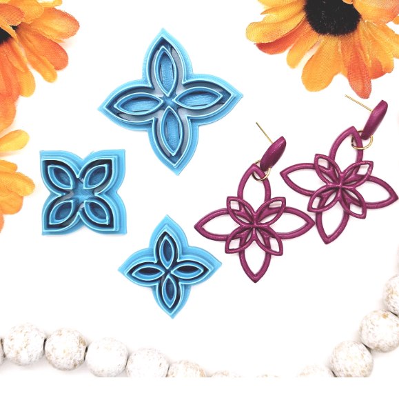 Open PETAL style A  polymer clay cutters for jewelry making fondant  cake decorating /hallow cutter / open frame cutter