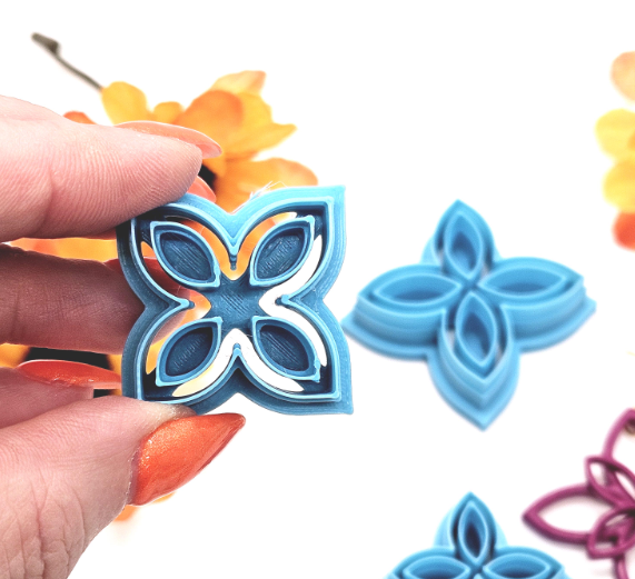 Open PETAL style A  polymer clay cutters for jewelry making fondant  cake decorating /hallow cutter / open frame cutter