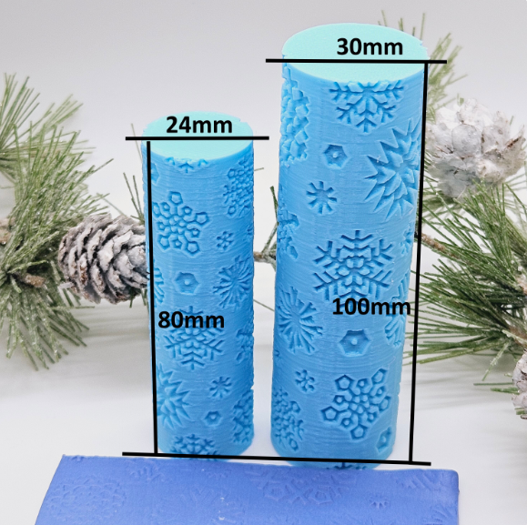 LARGE SNOWFLAKES debossing texture roller polymer clay cutters for jewelry earrings and fondant