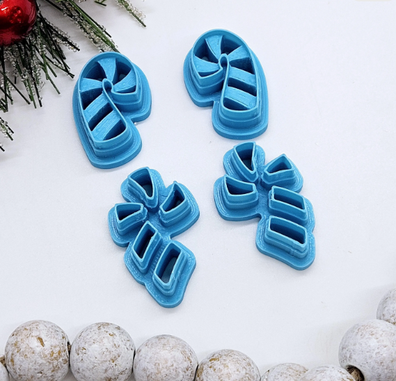 WONKY CANDY Cane set / polymer clay cutter / jewelry making /fondant cake decorating / peppermint clay cutter